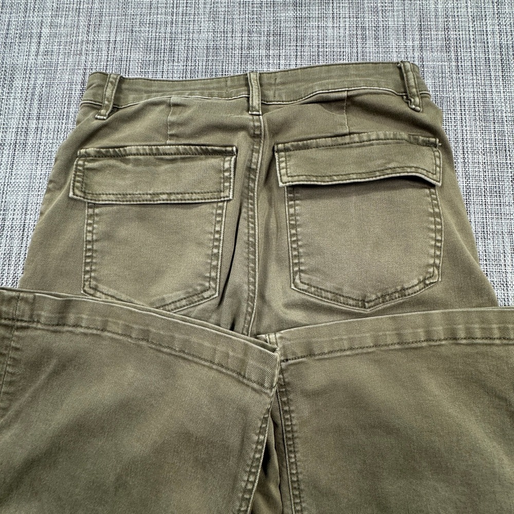 KUT From The Kloth Meg Pants Womens 2 Olive High Rise Wide Leg Carpenter Ankle - Picture 3 of 9